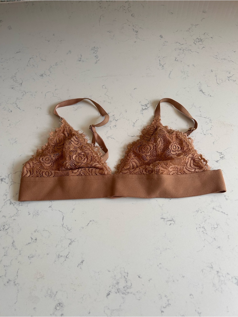 Sheer Lace Bralette in Warm Tan